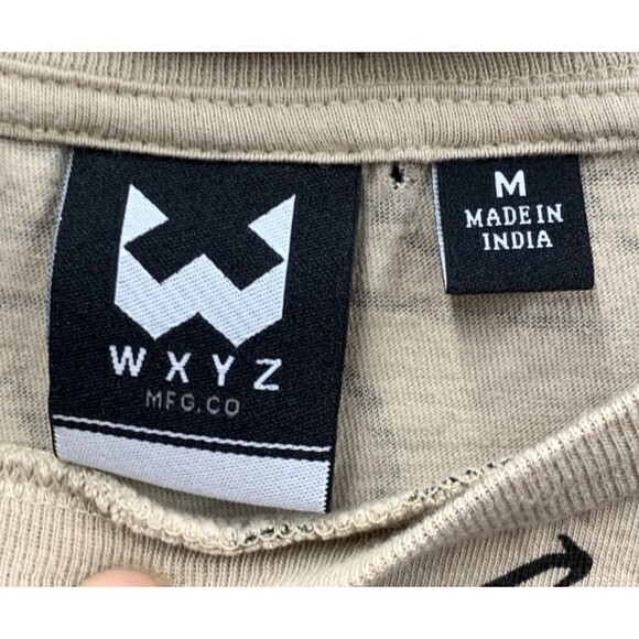 WXYZ Graphic Tee T-Shirt Men's Mushroom Emoji Skulls Crewneck Short Beige Medium - Picture 2 of 12